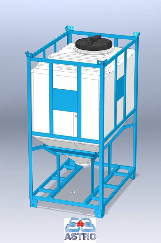 TR10 L serbatoio in plastica polietilene troncoconico quadro per liquidi con telaio metallico